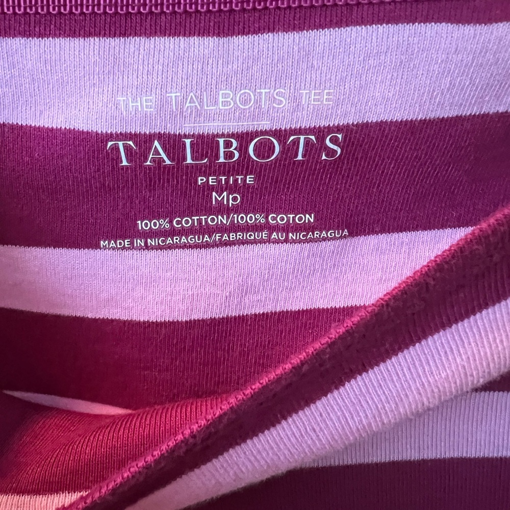 Talbots Stripes Pink and Raspberry Top - Picture 2 of 3